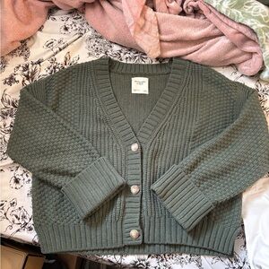 Abercrombie & Fitch Green Knit Cardigan Sweater